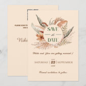 Rustikal Boho Save the Date (Vorne/Hinten)
