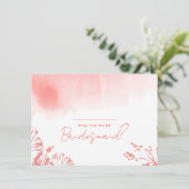 Rustikal Boho Terracotta werden Sie meine Bridesma Einladung (Stehend Vorderseite)