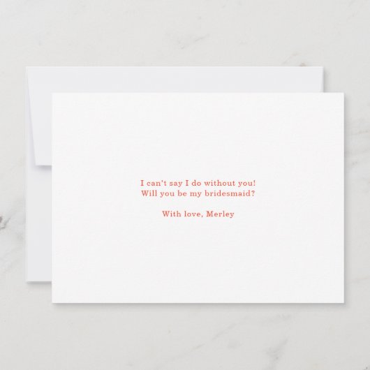 Rustikal Boho Terracotta werden Sie meine Bridesma Einladung (Rückseite)