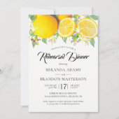 Rustikal Boho Wasserfarbe Lemon Probe Abendessen Einladung (Vorderseite)