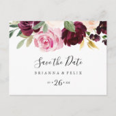 Rustikal-botanisch-horizontal Save the Date Postkarte (Vorderseite)