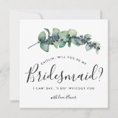 Rustikal Botanisch werden Sie meine Bridesmaid-Kar Einladung (Vorderseite)