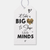 Rustikal braucht große Herzlehrer-Wertschätzung Geschenkanhänger (Vorderseite)