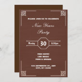 Rustikal braun dekoriert Weihnachten Neujahr Einladung (Vorne/Hinten)