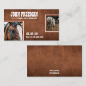 Rustikal braun gestörte Texturpferde Fotos Visitenkarte (Vorne/Hinten)