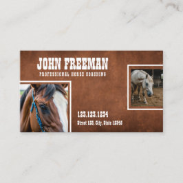 Rustikal braun gestörte Texturpferde Fotos Visitenkarte