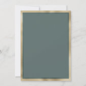 Rustikal-braun-goldfarbene Minze floral Danke Einladung (Rückseite)