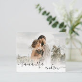 Rustikal braun Holz Skript 5 Fotos Budget Hochzeit (Stehend Vorderseite)