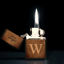 Rustikal braun Leder Monogram Stilschrift Name