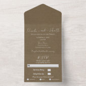 Rustikal Braun Modernes Minimal Chic Foto Hochzeit All In One Einladung (Innen Boden)