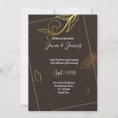 Rustikal braun und weiß einladung (Vorderseite)