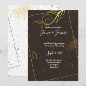 Rustikal braun und weiß einladung (Vorne/Hinten)