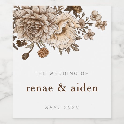 Rustikal-braun Weinetikett (Einzelnes Label)