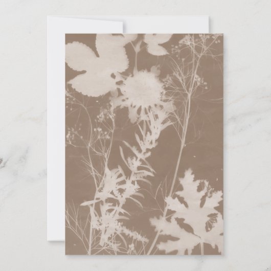 Rustikal-braune Blätter, Herbst, Herbst Einladung (Rückseite)