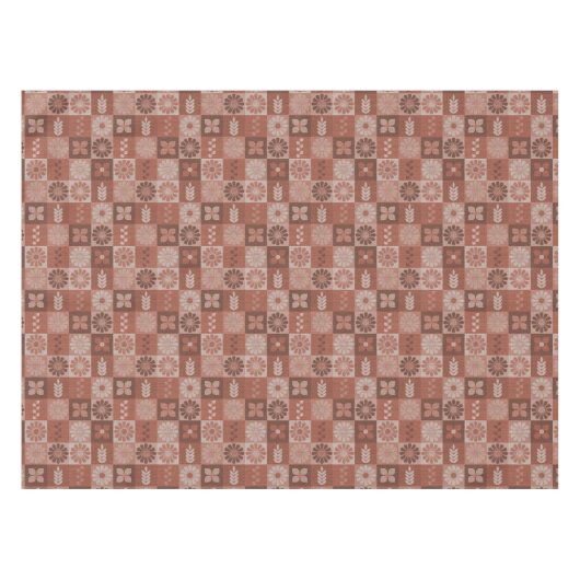 Rustikal-braune Burlap-Blume Blätter Tablette Tischdecke (Vorderseite (Horizontal))