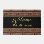 Rustikal-braune gewitterte Imitate Holz Empfang Fußmatte (Vorderseite)