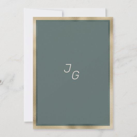 Rustikal-braune Goldminze, geblümte UAWG Einladung (Rückseite)