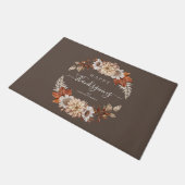 Rustikal-braune Herbstlaube glücklich Thanksgiving Fußmatte (Schrägansicht)
