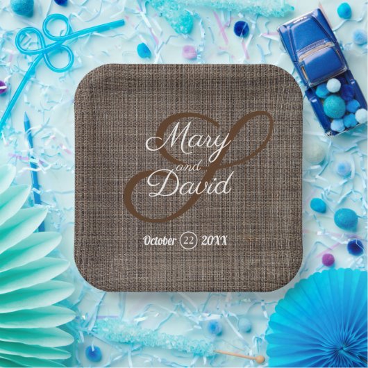 Rustikal-braune Hintergrundpapier-Teller Pappteller (Party)