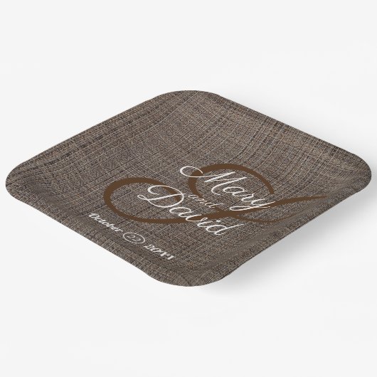 Rustikal-braune Hintergrundpapier-Teller Pappteller (Gewinkelt)