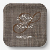 Rustikal-braune Hintergrundpapier-Teller Pappteller (Vorderseite)