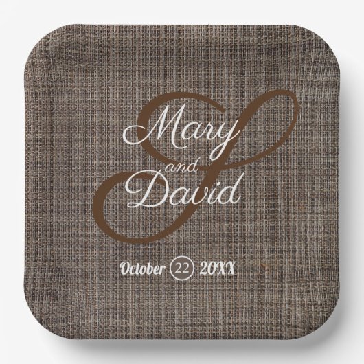Rustikal-braune Hintergrundpapier-Teller Pappteller (Vorderseite)