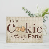 rustikal-braune Holiday-Cookie-Party Einladung (Stehend Vorderseite)