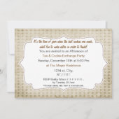 rustikal-braune Holiday-Cookie-Party Einladung (Rückseite)