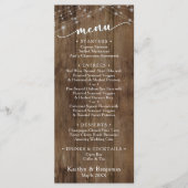 Rustikal-braune Holzleuchten, elegante Typografie Menükarte (Vorderseite)