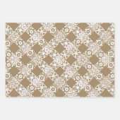 Rustikal-braune Kraftcreme, niedlich Vintag niedli Geschenkpapier Set (Vorderseite 3)