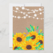 Rustikal-braune Kraftsacklampen Sonnenblumenhochze Einladung (Rückseite)