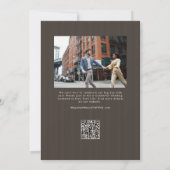 Rustikal braune modische einfache Schrift Hochzeit Save The Date (Rückseite)