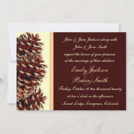 Rustikal-braune Pfirsichkiefer Hochzeit lädt ein Einladung