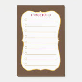 Rustikal-braune und weiße Dinge zu tun Post-it Klebezettel (Vorderseite)