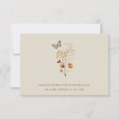 Rustikal-braune Wildblumen und Schmetterlinge Hoch Dankeskarte (Vorderseite)