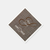 Rustikal-brauner Hintergrund Hochzeitspapier Napki Serviette (Ecke)