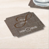 Rustikal-brauner Hintergrund Hochzeitspapier-Unter Untersetzer (angewinkelt)