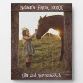 Rustikal-brauner Holztext anpassbarer Foto-Rahmen Fotoplatte (Vorderseite)