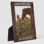 Rustikal-brauner Holztext anpassbarer Foto-Rahmen Fotoplatte (Seite)