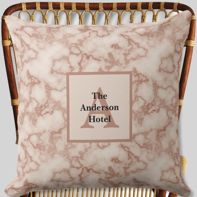 Rustikal-brauner Marmor - neutrale Dekoration Kissen (Rustic Brown Marble - Neutral Decor Throw Pillow by Leapfroglisics Shop)