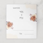 Rustikal-brauner Personalisierter Hochzeitstisch Platzkarte (Außenseite Aufgefaltet)