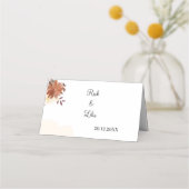 Rustikal-brauner Personalisierter Hochzeitstisch Platzkarte (Rückseite)