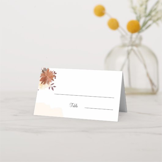 Rustikal-brauner Personalisierter Hochzeitstisch Platzkarte (Vorderseite)