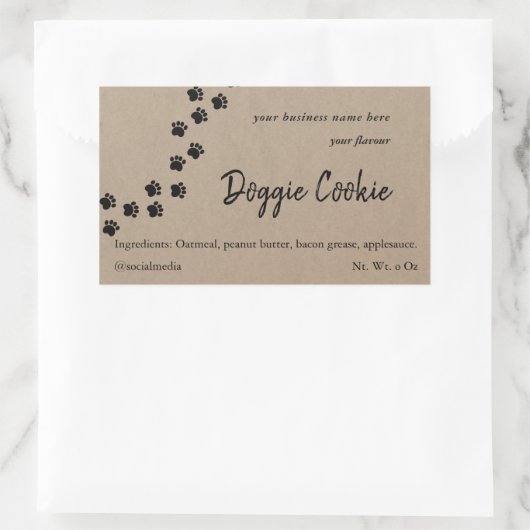 Rustikal-brauner Pfotenpflaster Rechteckiger Aufkleber (Tasche)