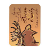 Rustikal-brauner, Save the Date angepasster Magnet (Vertikal)