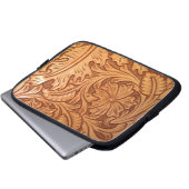 Rustikal-brauner Western aus gefertigtem Leder Laptopschutzhülle (Vorne Knopf)