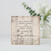 Rustikal-braunes Holz & Lights Abend Hochzeitsvera Einladung (Stehend Vorderseite)