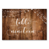 Rustikal-braunes Holz & Lights Tabelle 19 Karten (Vorderseite)