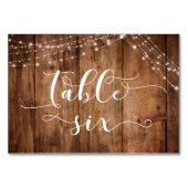 Rustikal-braunes Holz und helle Linien, Tabelle 6, Tischnummer (Rückseite)