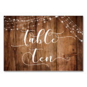 Rustikal-braunes Holz und helle Streifen, Tabelle Tischnummer (Vorderseite)